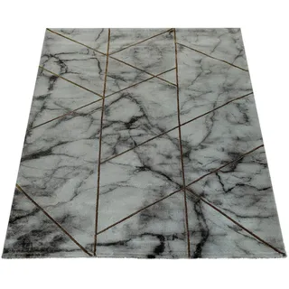Paco Home Kraft 524 Kurzflorteppich 80 x 150 cm Gold/Grau