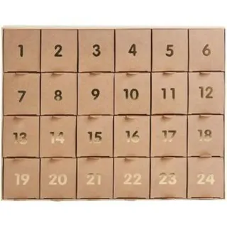 Rico Design Adventskalender zum befüllen, Kraft-gold, 36,5 x 29 x 6 cm MIX