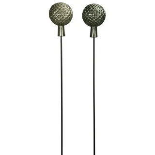 finehomegarden Gartenstecker Glaskugel grün Ø12cm+15cm Dekorative Kugel Glas Stecker Deko (2-St) 2farbig sortiert für Garten, Beet & Pflanzkübel 2Größen wählbar grün Ø 12 cm