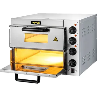 Gojoy Tagtuell Elektrischer Pizzaofen, 3000W Doppellagig Mini Pizzaofen Elektrisch, Pizza Backofen Für die Gastronomie, 50-350°C Gastro Steinbackofen