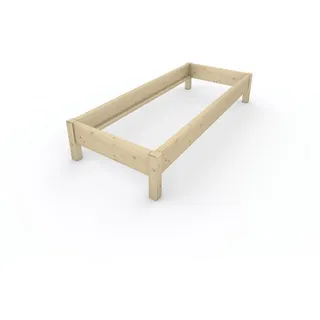 TUGA-Holztech Massivholzbett Holzbett Naturholzbett 80 x 200 cm 38 cm Bettgestell ohne Kopfteil, Br 70 80 90 100 120 140 160 180 200 Lg 200 220 H=38/48/58 cm 80 cm x 200 cm x 38 cm