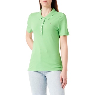 Tommy Hilfiger Damen Poloshirt Kurzarm 1985 Slim Pique Slim Fit, Grün (Spring Lime), XL - XL