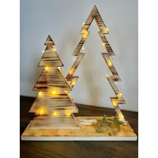 Kahyko Dekobaum (Weihnachtsbaum-Ensemble aus Holz mit LED Beleuchtung / Timer), Tannenbaum aus Holz