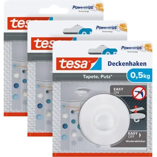 Tesa Garderobenhaken 3er-Pack Weiß