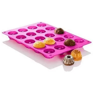 LuxusKollektion Gugelhupfform Mini Gugelhupf-Backform Silikon 20er, (20-tlg) rosa