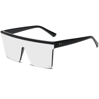 Long Keeper Übergroße Sonnenbrille Quadratisch für Herren Damen Vintage Sonnenbrille Eckig Verspiegelt Groß UV400-Schutz Mode Quadratisch Brille, 60MM - M