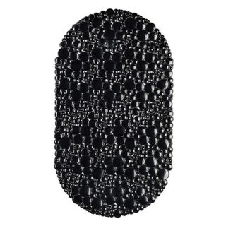 Relaxdays Antirutschmatte Badewannenmatte oval, für Badewanne, 67 x 38cm, schwarz
