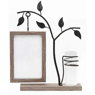 Bilderrahmen, Family Frame 4x6 Vertikale Metallbaum-Schreibtisch-Fotorahmen Mit Glas(Argento)