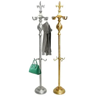 baario Kleiderständer Kleiderständer VINTAGE silber Metall, Garderobenständer Aluminium Barock silberfarben