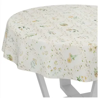 ANRO Wachstuchtischdecke Rund Ø 140 cm Beige
