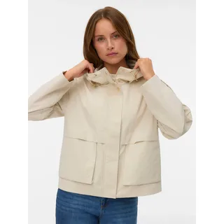 Vero Moda Parka VERO MODA "VMMICHELA SHORT PARKA", Damen, Gr. M, oatmeal, Web, Obermaterial: 100% Polyester, unifarben, hüftlang, Jacken Parka, Polyester
