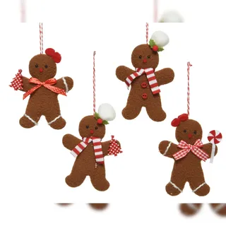 Christmas Decorations 1 Christbaumschmuck Filz 11cm Lebkuchenmann Figur zum Aufhängen - Weihnachtsbaum Anhänger Weihnachten Weihnachtsbaumschmuck bruchfest Männchen Braun