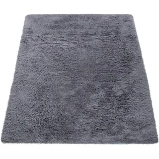 Paco Home Silky 591 Hochflorteppich 60 x 100 cm Grau