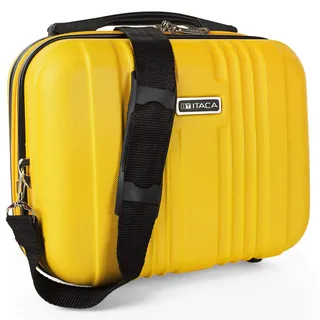 ITACA - Kosmetikkoffer Hartschale Groß, Beautycase Damen, Trolley & Handgepäck Koffer: Beauty Case Hartschale, Kosmetik Koffer, Kosmetiktasche Groß - Ideal für Reisen!, Gelb