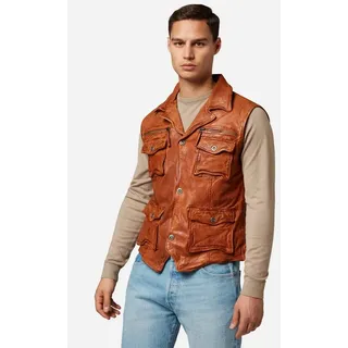 RICANO Lederweste SK Vest Hochwertiges Lamm Leder braun 2XL