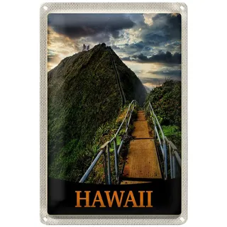 Roomando Hawaii | Abenteuerliches Blechschild | Wanddeko | 20 x 30cm