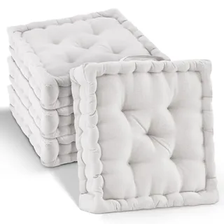 Beautissu Sitzkissen 40 x 40 x 8 cm beige 4-tlg.