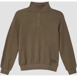 Sweatshirt mit Troyer-Kragen - braun - 158/164