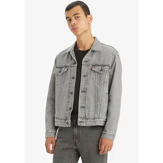Jeansjacke LEVI'S "VINTAGE FIT TRUCKER JKT", Herren, Gr. L, grau (goosebumps), Denim/Jeans, Obermaterial: 100% Baumwolle, casual, hüftlang, Rundhals, Langarm 1-Knopf-Manschette, Jacken, mit Knopfleiste