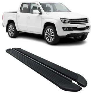 Omac Trittbretter für VW Amarok DoubleCab 2010-2022 Schwarz Aluminium