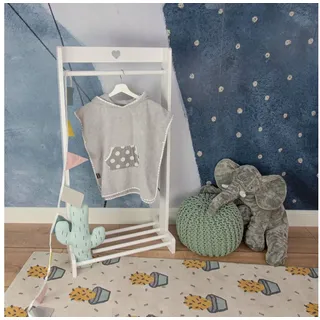 Puckdaddy GmbH Babybademantel Smilla 57x84cm mit Kapuze mit Punkte-Muster in Grau