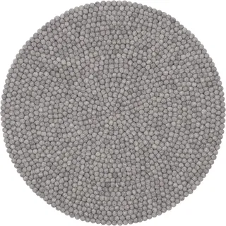 myfelt Carl Filzkugelteppich Ø 90 cm Grau