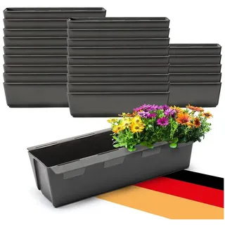 BigDean Blumenkasten Paletten-Einsatz zum Einhängen 37cm anthrazit Pflanzkasten Europalett (Set, 24 St., Kasteneinsätze), Pflanzkasten-, Blumenkasten- Einsatz Paletten. schwarz Ø 13 cm x 37 cm x 9.5 cm x 13 cm