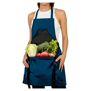 Wasserdichte Gartenschürze für Damen, verstellbar mit Tasche