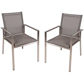 Garden Pleasure Stapelstuhl SIENNA 56 x 64 x 85 cm grau 2 St.