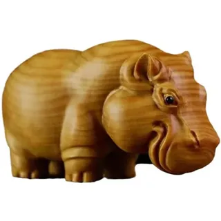 Holzfigur Elefant Nashorn Nilpferd Handgefertigte Statue Einzigartige afrikanische Drei Schätze Nilpferd Teetisch Haustier Home Decor Holz Nilpferd Elefant Teetisch Skulptur Niedlich Holz Nilpferd