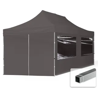 TOOLPORT Faltpavillon Economy 3 x 6 m inkl. 4 Seitenteile dunkelgrau