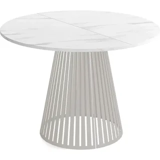 WFL GROUP Esstisch Ø 100 cm grau-beige