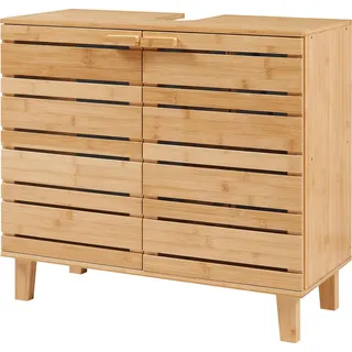 [en.casa] Waschbeckenunterschrank Epind 60x66x30 cm Bambus Natur [en.casa]