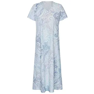 HUTSCHREUTHER Nachthemd Damen Schlafshirt lang mit kurzem Arm (1-tlg) Modisches Design blau 40