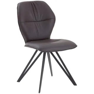 Valdera Stuhl, Taupe, Mokka, Textil, Leder, Echtleder, Rindleder, Stativgestell, 58x91x59 cm, Stoffauswahl, Typenauswahl, Gestellauswahl, Sitzfläche 180° drehbar, automatische Rückholfunktion, Esszimmer, Stühle, Esszimmerstühle, Lederstühle