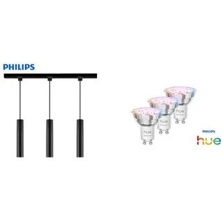 Philips Pendelleuchte 3er Hue Spot Paxie Easy Link schwarz 157 cm warmweiß-kaltweiß RGB