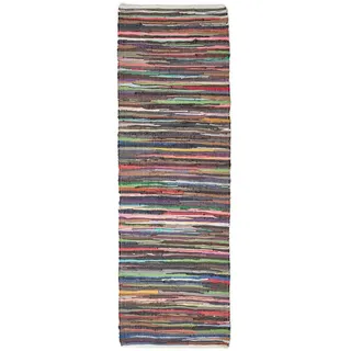 Homescapes Flickenteppich-Läufer, Mehrfarbig, Textil, Gestreift, Rechteckig, 66x200 cm, Teppiche & Böden, Teppiche, Teppichläufer