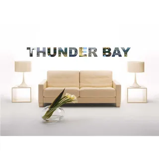 Indigos UG Wandtattoo Wohnzimmer - Wandsticker - Wandaufkleber - Aufkleber - Stadt Name Thunder Bay mit einigen Sehenswürdigkeiten 60 cm - zur modernen Wandgestaltung im