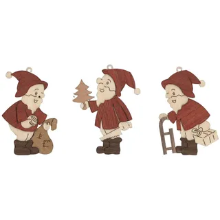 Drechslerei Kuhnert Baumschmuck Weihnachtsmann 6er Set