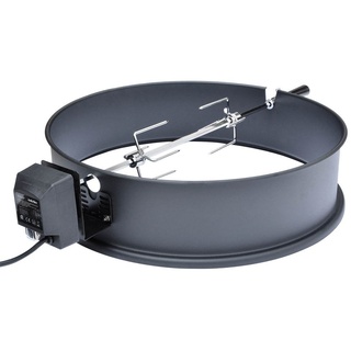 onlyfire 57CM Universal Drehspieß mit Motor Grillspieß-Aufsatz Set für Kugelgrill, Rotisserie, Holzkohle Grill, passt Weber 2290 und andere Modelle (Emailliert-Schwarz)