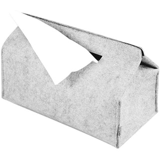 Chen0 Taschentuchbox aus Wollfilz, modisch, Schwarz / Grau, einfarbig, für Autopapierhandtücher, 1, Large grey