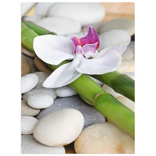 ARTland Wanddeko Wandtattoo selbstklebende Vinylfolie 60x80 cm Zen Steine Bambus Asien Pflanze Orchideen T3BE