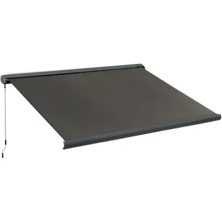 Elektrische Markise Mit Fernbedienung, Inklusive Montagesatz, Metallrahmen, Dunkelgrau, 3 X 2,5 M