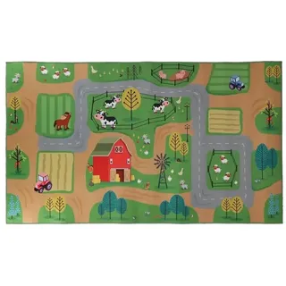Esschert Design Kinder Spielteppich Bauernhofwelt Outdoor 140 x 80 cm