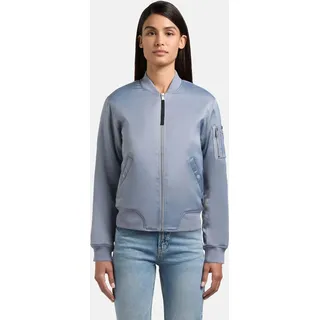 khujo Damen, Übergangsjacke kurze Blousonjacke Bomberjacke in seidigem Finish Beth Misty Blue Gr. S (36), blau, Obermaterial: 97% Polyester, 3% Elasthan. Futter: 100% Polyester.