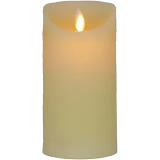 LED Echtwachskerze Warmweiß 6 Stunden Timmerfunktion H 12 cm bewegliche Flamme