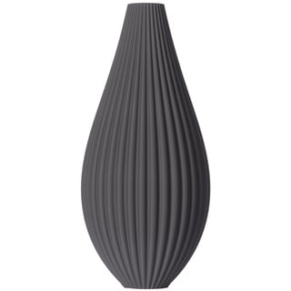 3D Vase Dekovase Sina XL 40cm Bodenvase Vase für Pampasgras Trockenblumen Grau