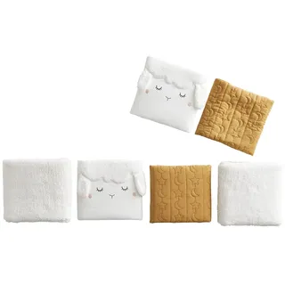 Vertbaudet Baby Bettumrandung/Polster für Laufgitter „Schäfchen“ Oeko-Tex wollweiß/gelb ONE Size