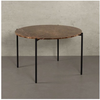 MAGNA Atelier Esstisch ROM mit Marmor Tischplatte, Küchentisch rund, Bistrotisch, Metallgestell, Ø120x76cm braun
