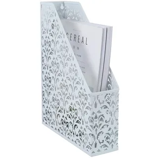 EasyPAG Zeitschriftensammler A4 Metall Büro Schreibtisch Organizer Dokumentenhalter Aktenablage Zeitschriftenhalter Briefablage Papier Magazin Organisator,Weiß